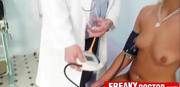  Old dirty doctor opens pussy of Eliss Fire